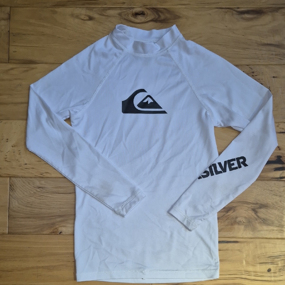 Quiksilver White Long Sleeve Surf Shirt